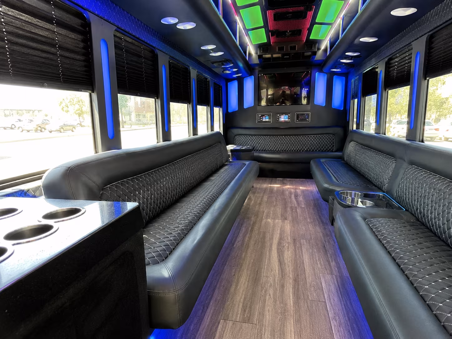 valdosta 15 passenger party bus inside