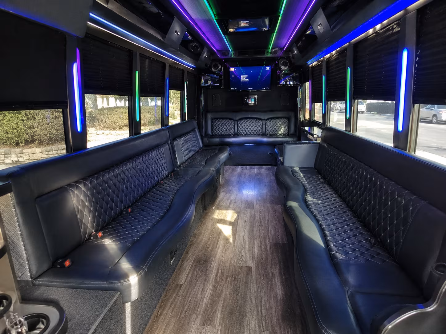 valdosta 15 passenger party bus interior