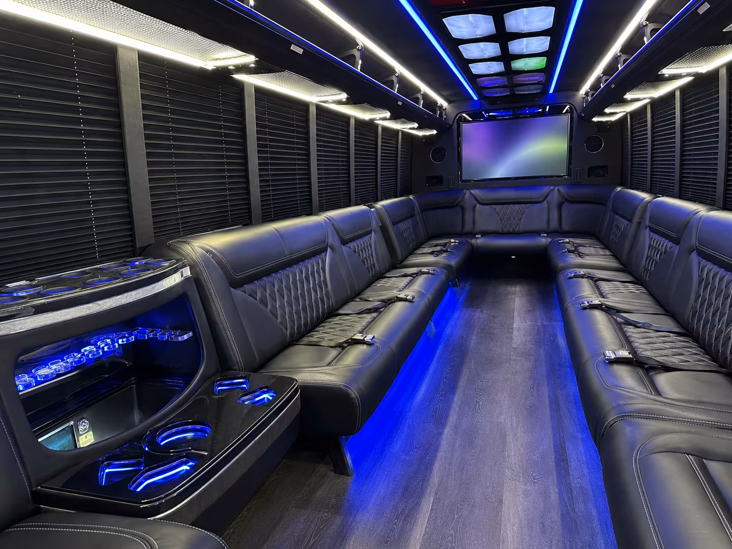 valdosta 20 passenger party bus inside