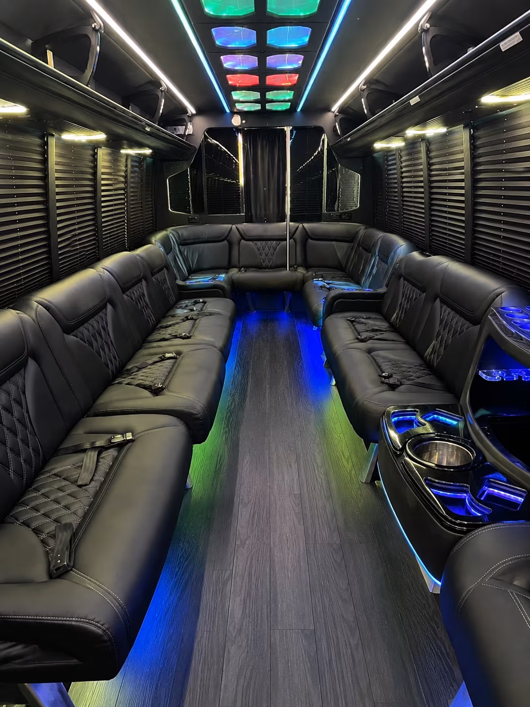 valdosta 20 passenger party bus interior