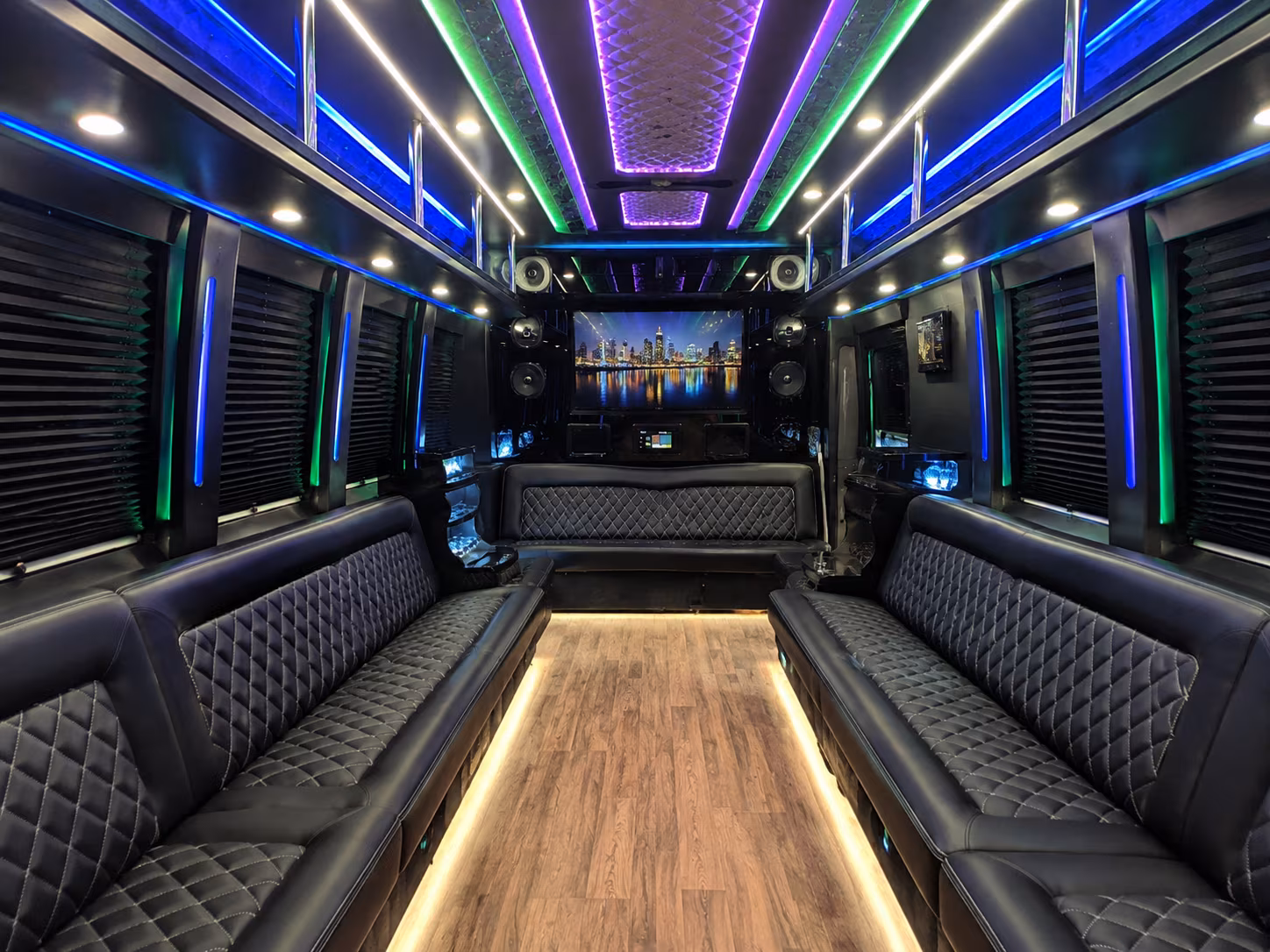 valdosta 25 passenger party bus interior