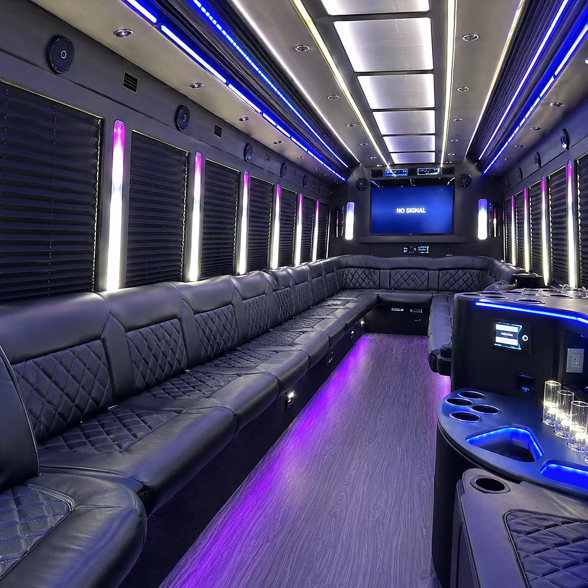 valdosta 30 passenger party bus inside