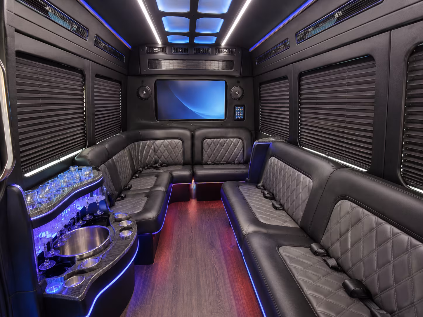 valdosta 40 passenger party bus inside