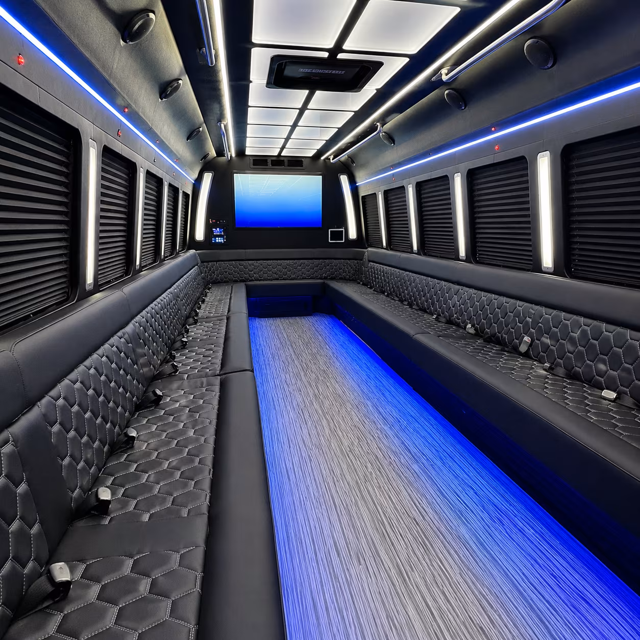 valdosta 50 passenger party bus inside