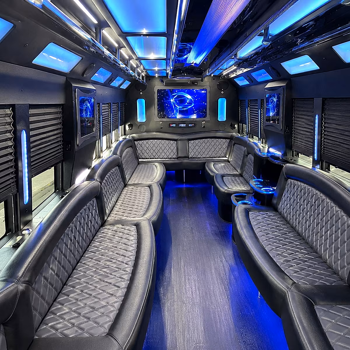 valdosta 50 passenger party bus interior